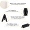 Black Wooden Tripod Table Lamp, Beige Linen Fabric Shade Bedside Night Lamp with 67In Long Cord & Inline Push Switch